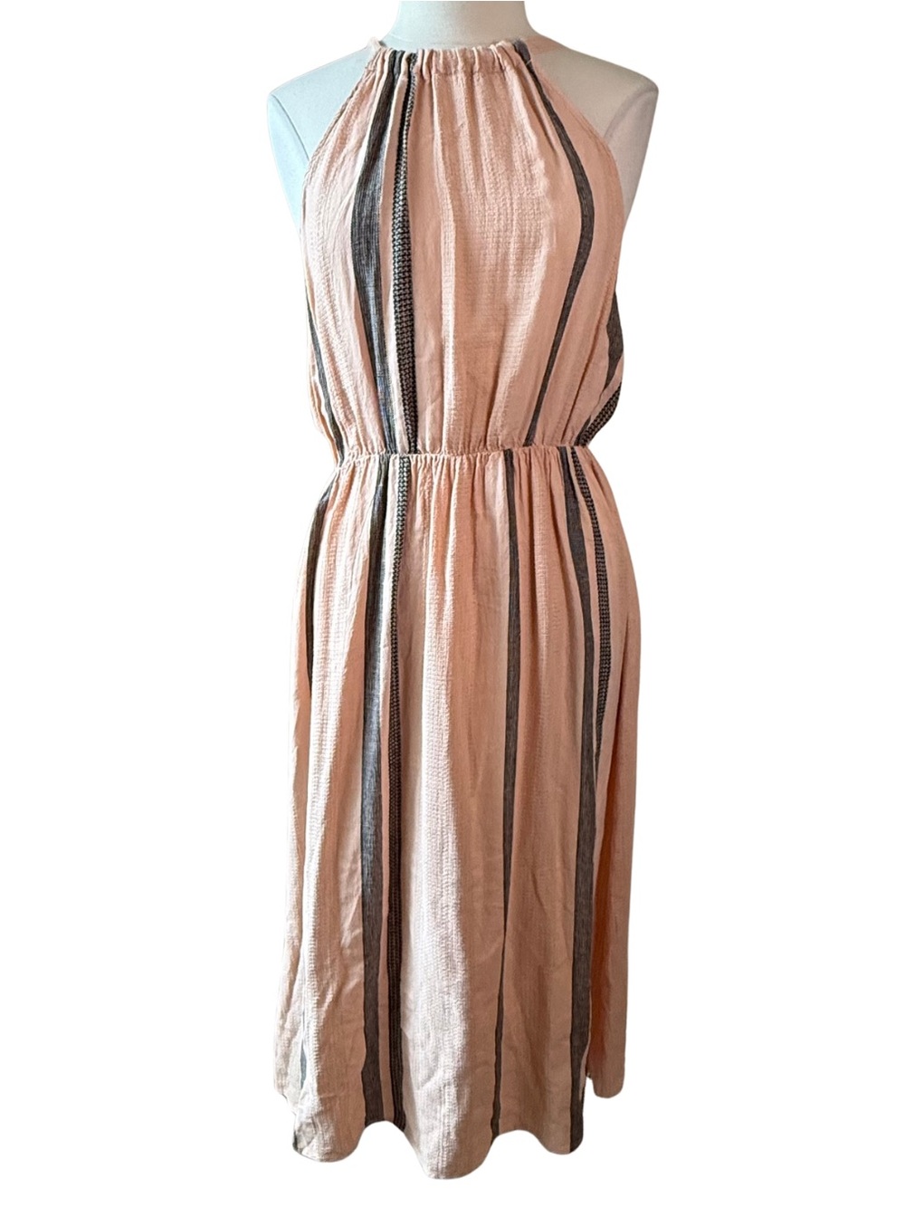CLOTH & STONE Striped Peach Linen Sundress Size Large